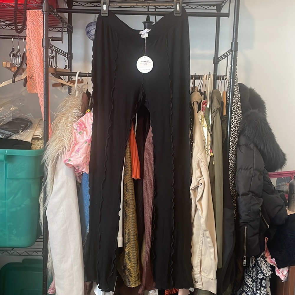 Isalis Leilani Lettuce Pants Black L - Picture 2 of 8